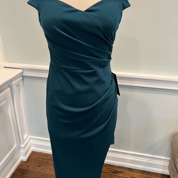 Hunter Green Asymmetrical Dress - Picture 4 of 6